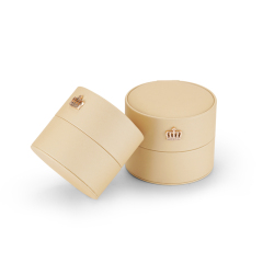 FANXI TC-H020 Round PU leather with silk clothing ring pendant jewelry box