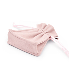FANXI D042 Custom wholesale light pink microfiber Jewellery bags ring earrings bangle necklace gift package drawstring jewelry Pouch