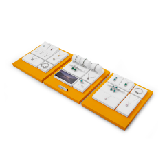 New TT144 Luxury Customized Jewellery Display Set Counter Display With Orange PU Leather