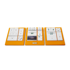 New TT144 Luxury Customized Jewellery Display Set Counter Display With Orange PU Leather