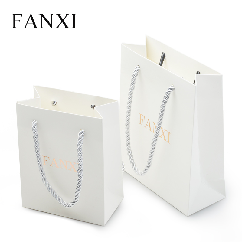 FANXI D018 accept custom logo color paper bag for jewelry packaging