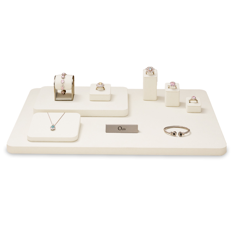 FANXI TT177 New Model Jewelry Display Sets With Beige Microfiber For Ring Necklace Window Display Sets