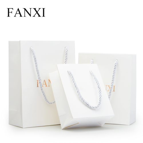 FANXI D018 accept custom logo color paper bag for jewelry packaging