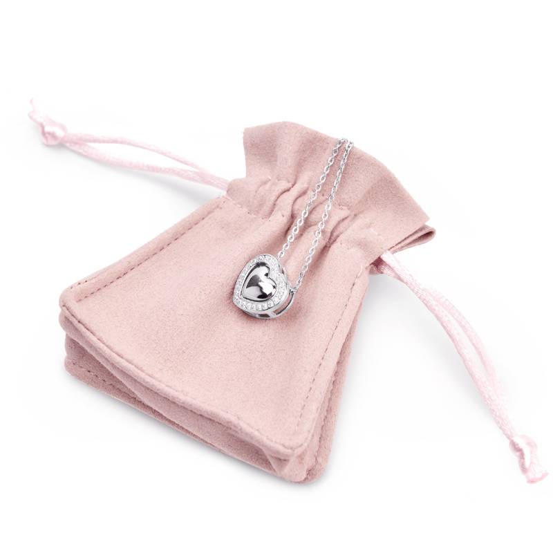 FANXI D042 Custom wholesale light pink microfiber Jewellery bags ring earrings bangle necklace gift package drawstring jewelry Pouch