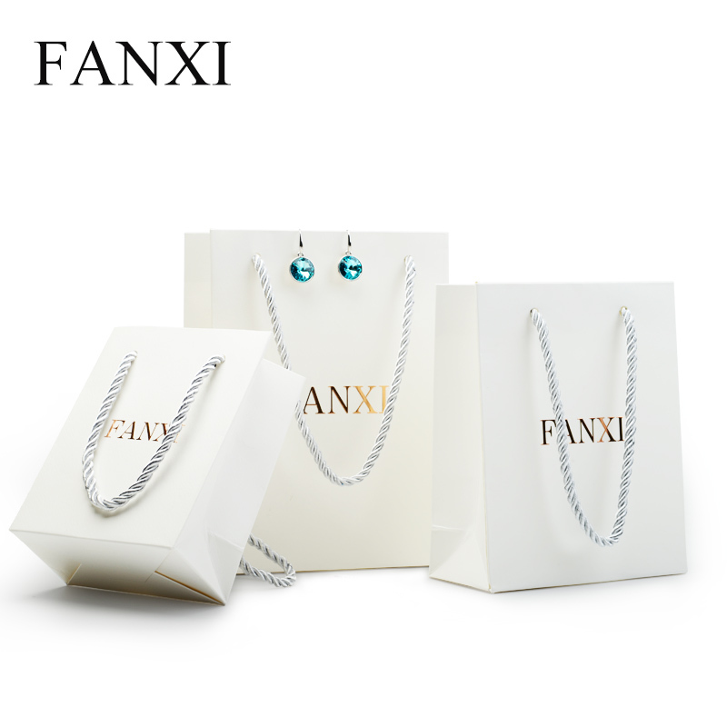FANXI D018 accept custom logo color paper bag for jewelry packaging