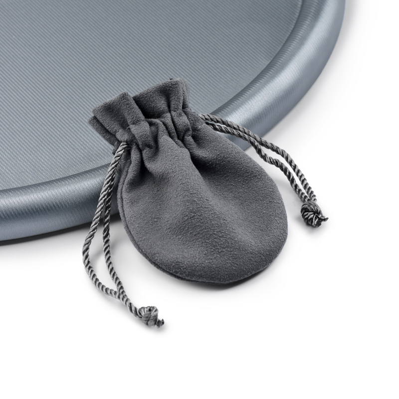 D045 Customize Drawstring Velvet Jewelry Pouch Bag Small Grey Jewelry Bags Jewelry Packaging Pouch