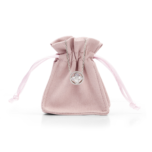 FANXI D042 Custom wholesale light pink microfiber Jewellery bags ring earrings bangle necklace gift package drawstring jewelry Pouch