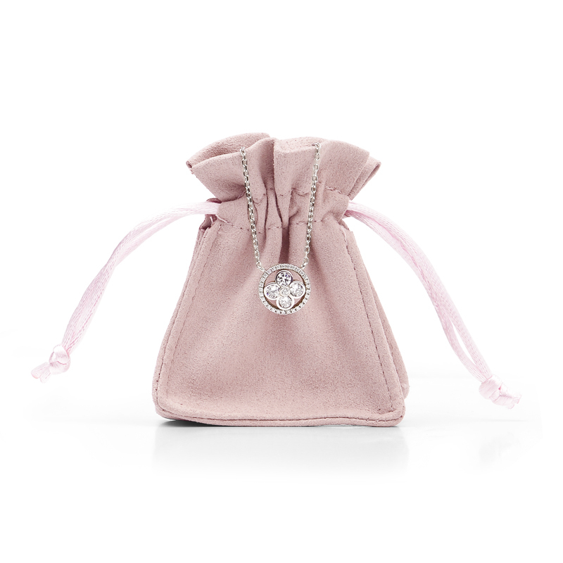 FANXI D042 Custom wholesale light pink microfiber Jewellery bags ring earrings bangle necklace gift package drawstring jewelry Pouch