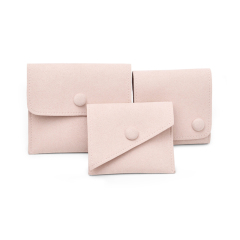 FANXI D039 China custom pink durable microfiber jewelry gift bag with button ring earrings bangle storage package Jewelry pouch
