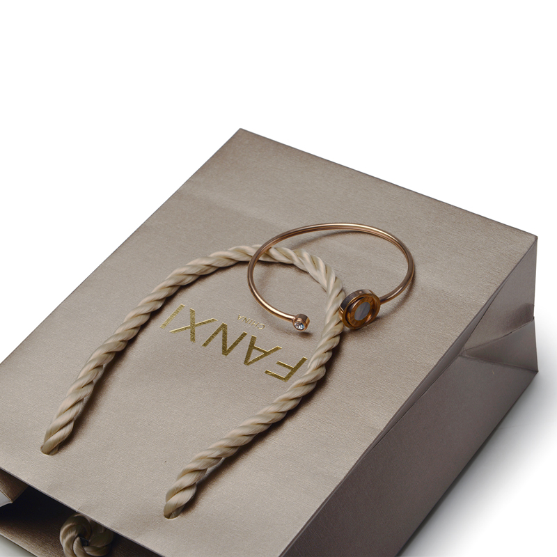 FANXI D023 Wholesale Custom Logo Color Printed Luxury Paper Bag Jewelry Gift Packaging Bags with Handle Recycle Paper Shopping Bag