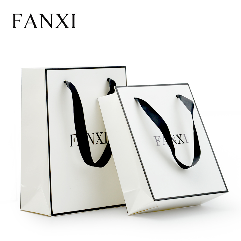 FANXI D019 White paper box with black edge for jewelry packaging
