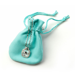 FANXI D02201 Wholesale Custom Logo Drawstring Blue Color Jewelry Bag Suede Pouch