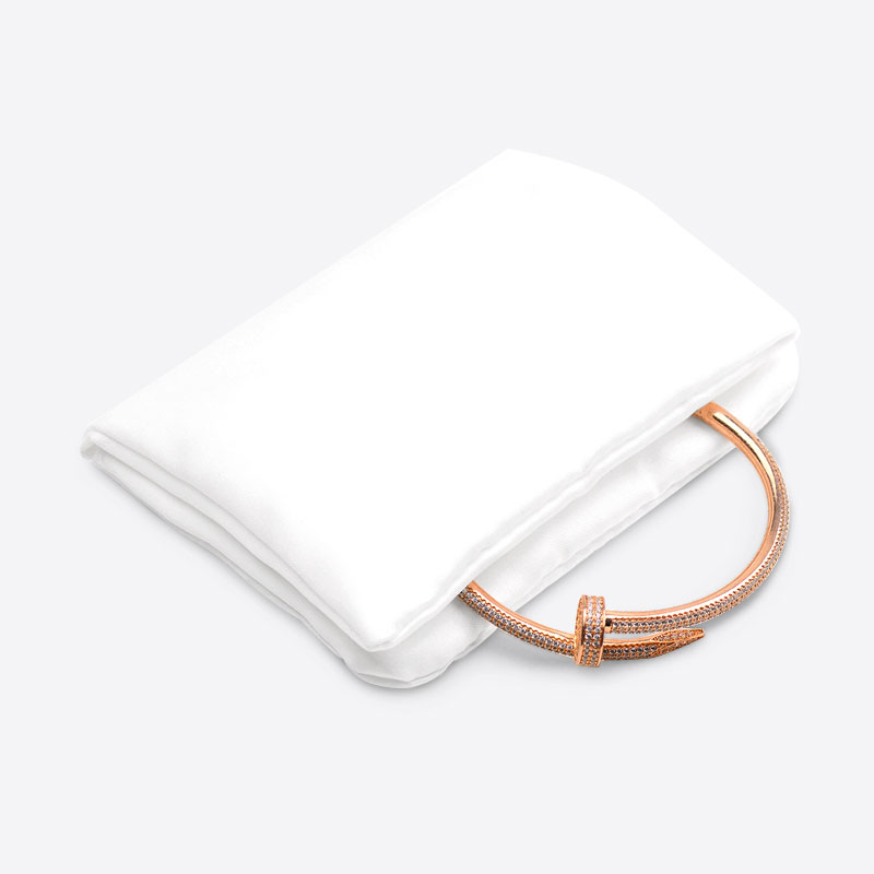 FANXI D034 High Quality White Silk Jewelry Bag For Ring Earrings Bracelet Bangle Display Custom Logo Jewellery Pouch