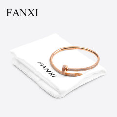 FANXI D034 High Quality White Silk Jewelry Bag For Ring Earrings Bracelet Bangle Display Custom Logo Jewellery Pouch