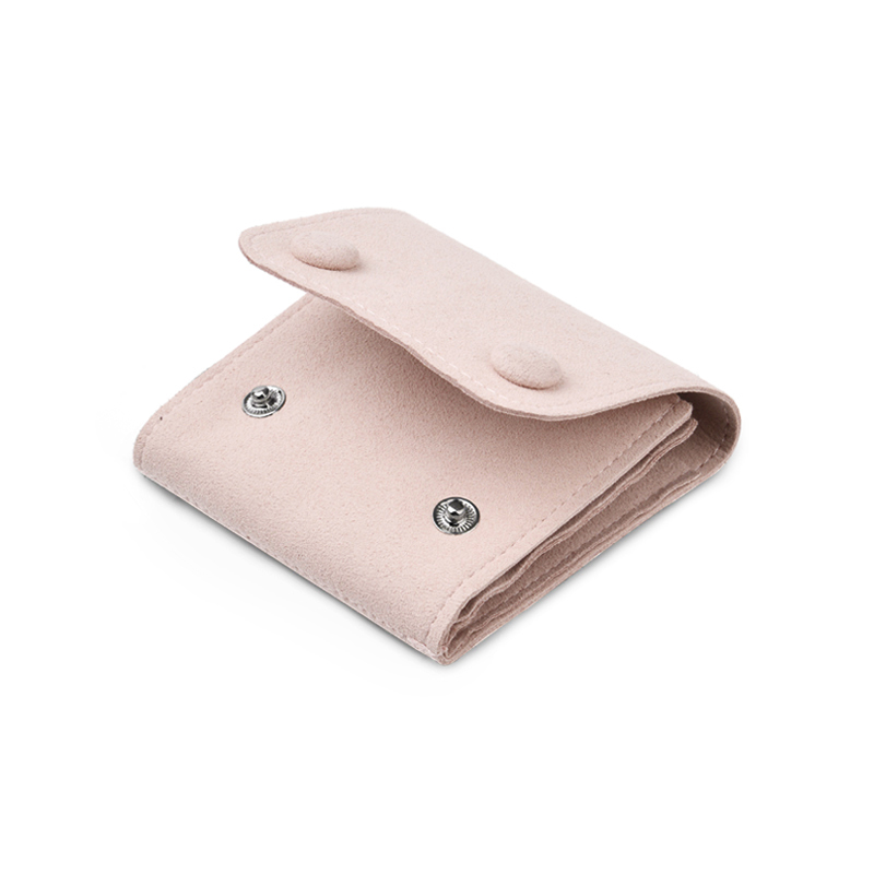 FANXI D039 China custom pink durable microfiber jewelry gift bag with button ring earrings bangle storage package Jewelry pouch