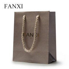 FANXI D023 Wholesale Custom Logo Color Printed Luxury Paper Bag Jewelry Gift Packaging Bags with Handle Recycle Paper Shopping Bag