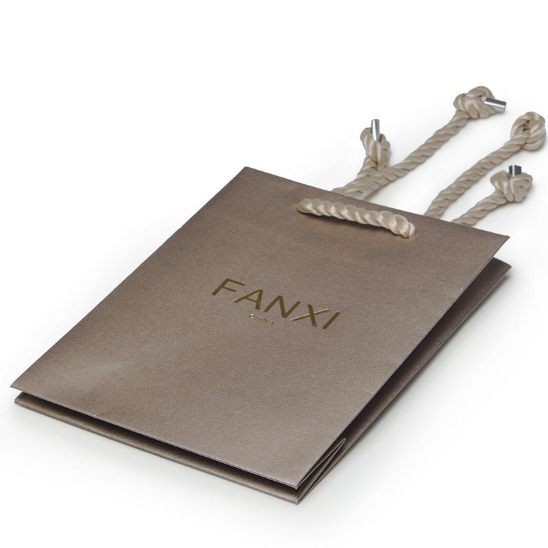 FANXI D023 Wholesale Custom Logo Color Printed Luxury Paper Bag Jewelry Gift Packaging Bags with Handle Recycle Paper Shopping Bag