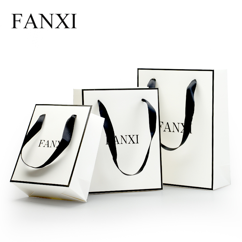 FANXI D019 White paper box with black edge for jewelry packaging