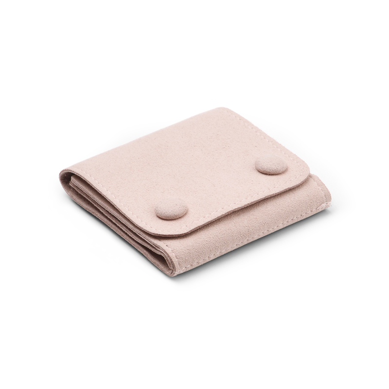FANXI D039 China custom pink durable microfiber jewelry gift bag with button ring earrings bangle storage package Jewelry pouch