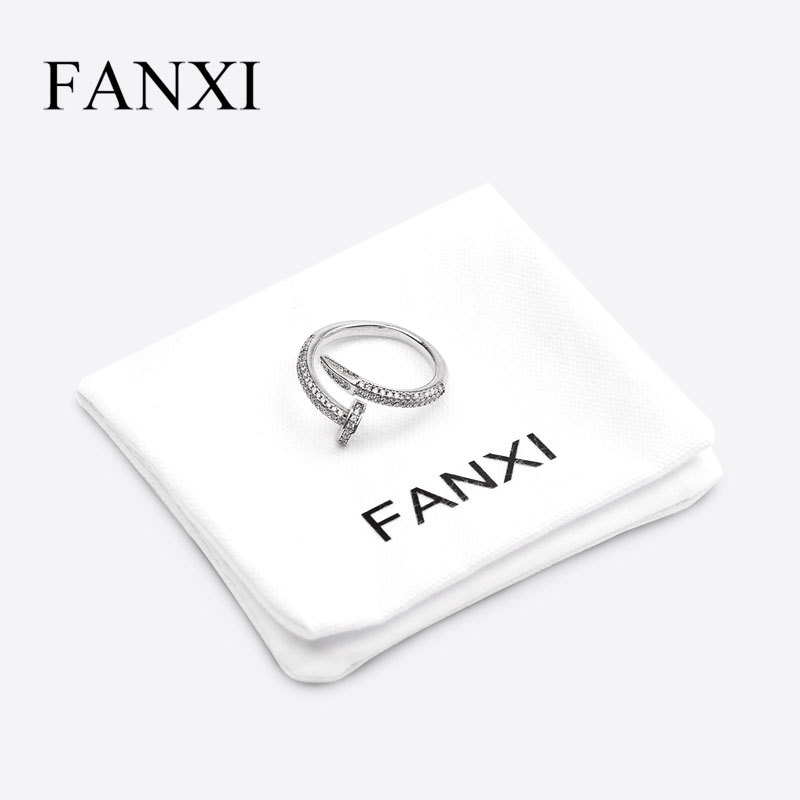 FANXI D033 high quality new double line fabric jewelry pouches accept custom logo