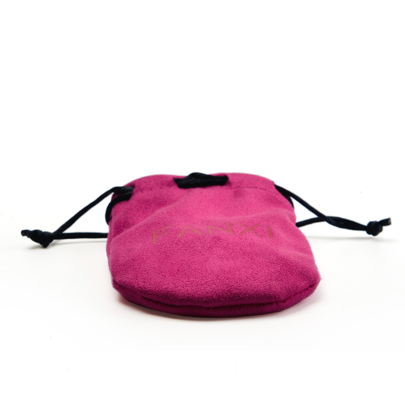 FANXI D026 Wholesale Custom Printed Dust Proof Small Jewelry Gift Suede Drawstring Suede Pouch Bag