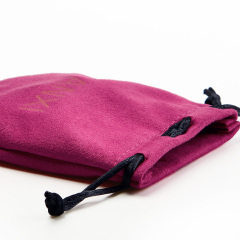 FANXI D026 Wholesale Custom Printed Dust Proof Small Jewelry Gift Suede Drawstring Suede Pouch Bag