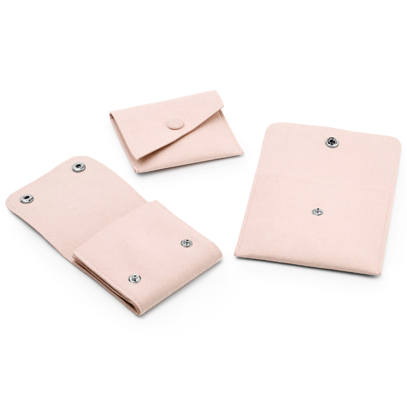FANXI D039 China custom pink durable microfiber jewelry gift bag with button ring earrings bangle storage package Jewelry pouch
