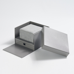 Custom logo/colour leather jewelry packaging box with microfiber inside