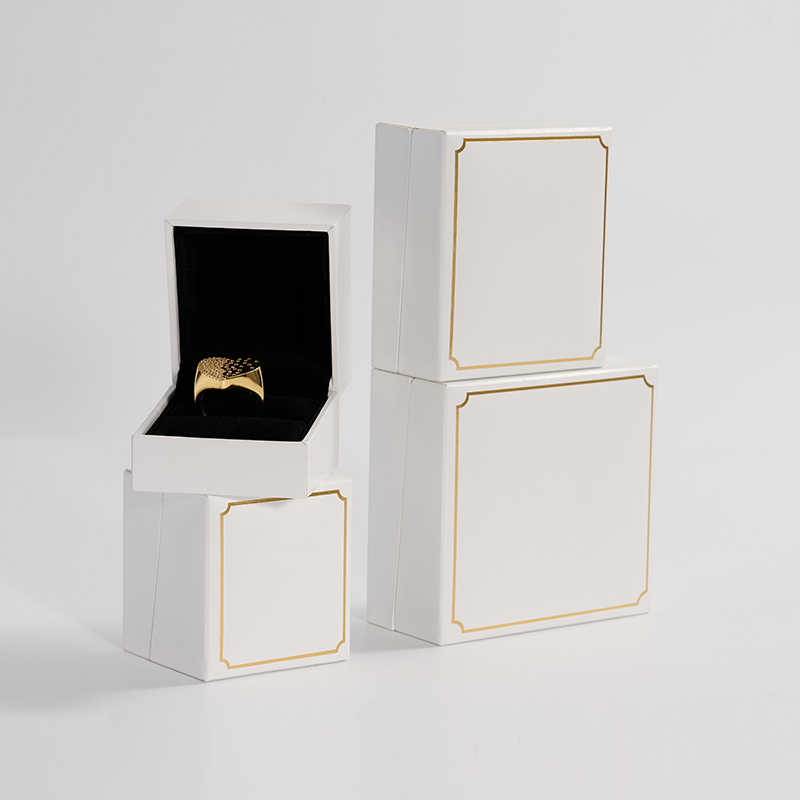 Custom logo & colour leatherette paper jewellery packing box
