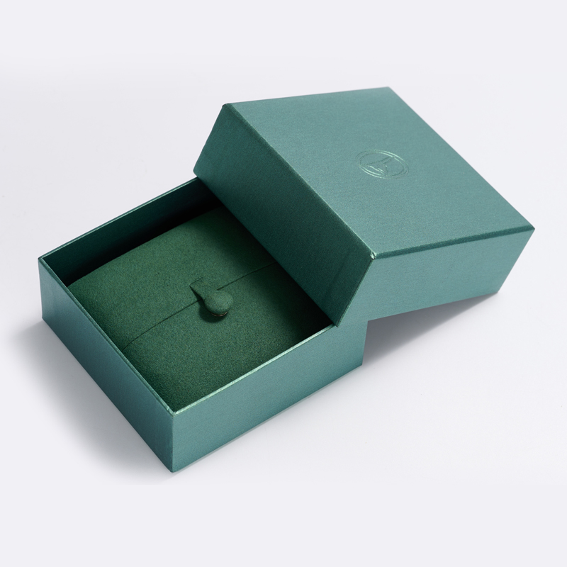 Custom colour green microfiber jewelry packaging box