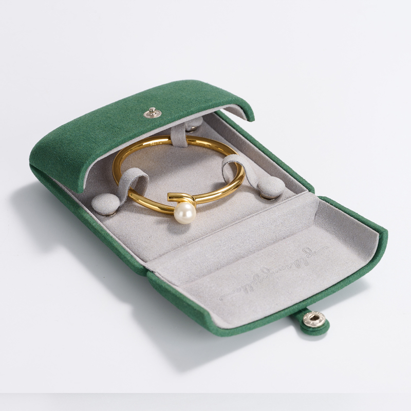 Custom colour green microfiber jewelry packaging box