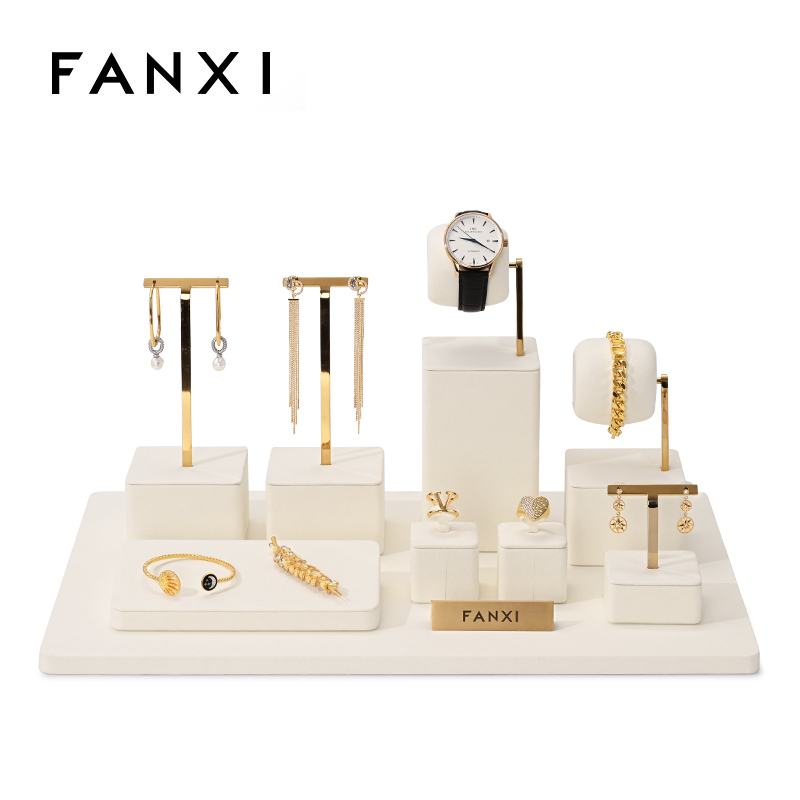 FANXI TT179 New design microfiber jewelry display sets for watch rings earrings