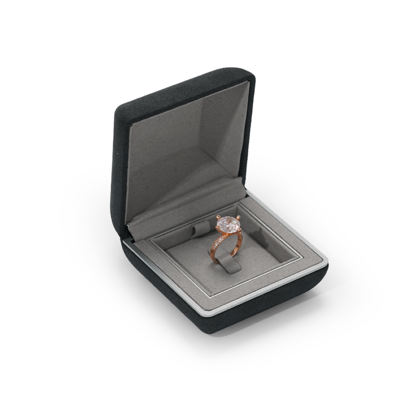 FANXI TC-H046 Black microfiber jewellery packaging box