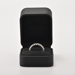 custom logo/colour black leather jewelry box with microfiber inside