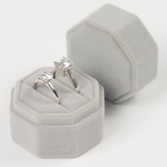 custom grey velvet jewelry ring box