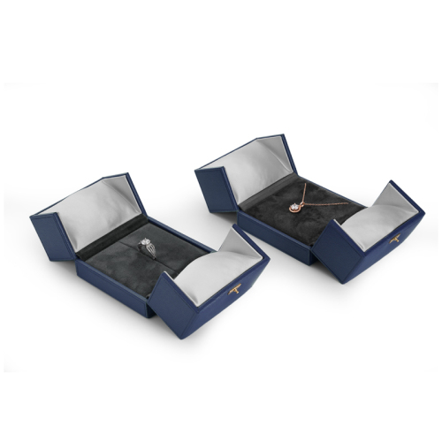 FANXI TC-H047 double open jewelry ring pendant box pu leather microfiber material