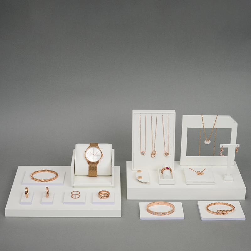 Custom color/design pu leather jewelry display set