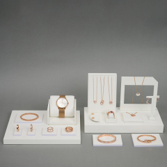Custom color/design pu leather jewelry display set