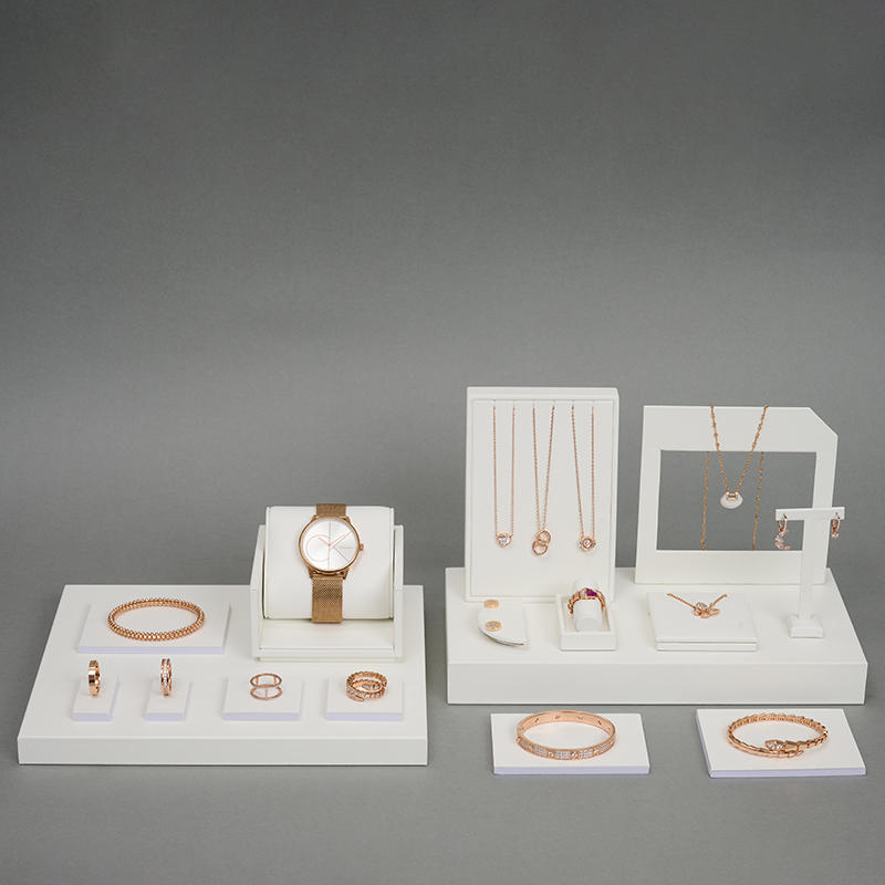 Custom color/design pu leather jewelry display set