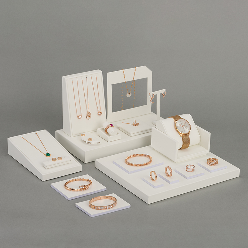 Custom color/design pu leather jewelry display set