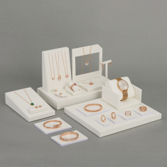 Custom color/design pu leather jewelry display set