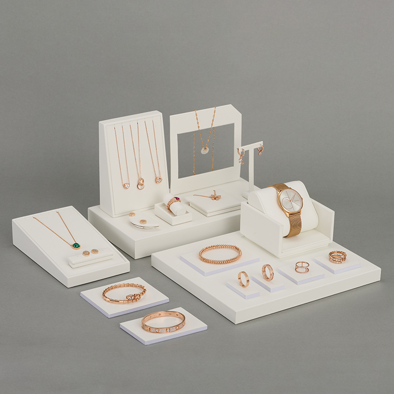 Custom color/design pu leather jewelry display set