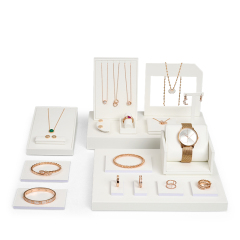 Custom color/design pu leather jewelry display set