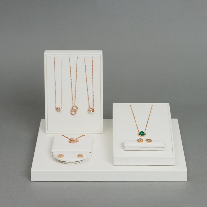 Custom color/design pu leather jewelry display set