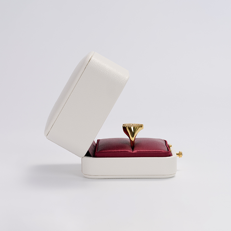 custom logo & colour leather jewelry packaging box with satin inside