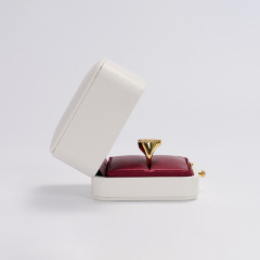 custom logo & colour leather jewelry packaging box with satin inside