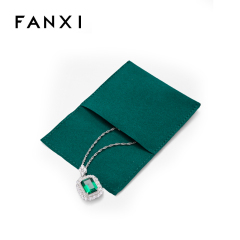 FANXI custom size green microfiber pouch for necklace pendant bracelet