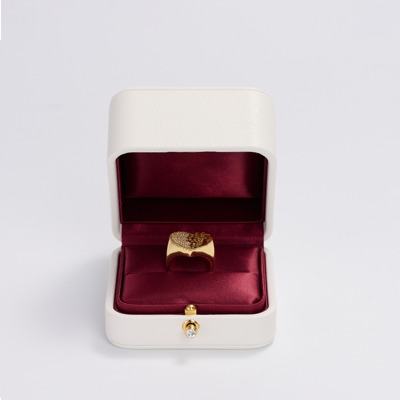 custom logo & colour leather jewelry packaging box with satin inside