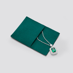 FANXI custom size green microfiber pouch for necklace pendant bracelet