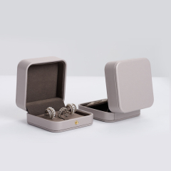 custom logo & colour leather jewelry packaging box with velvet inside